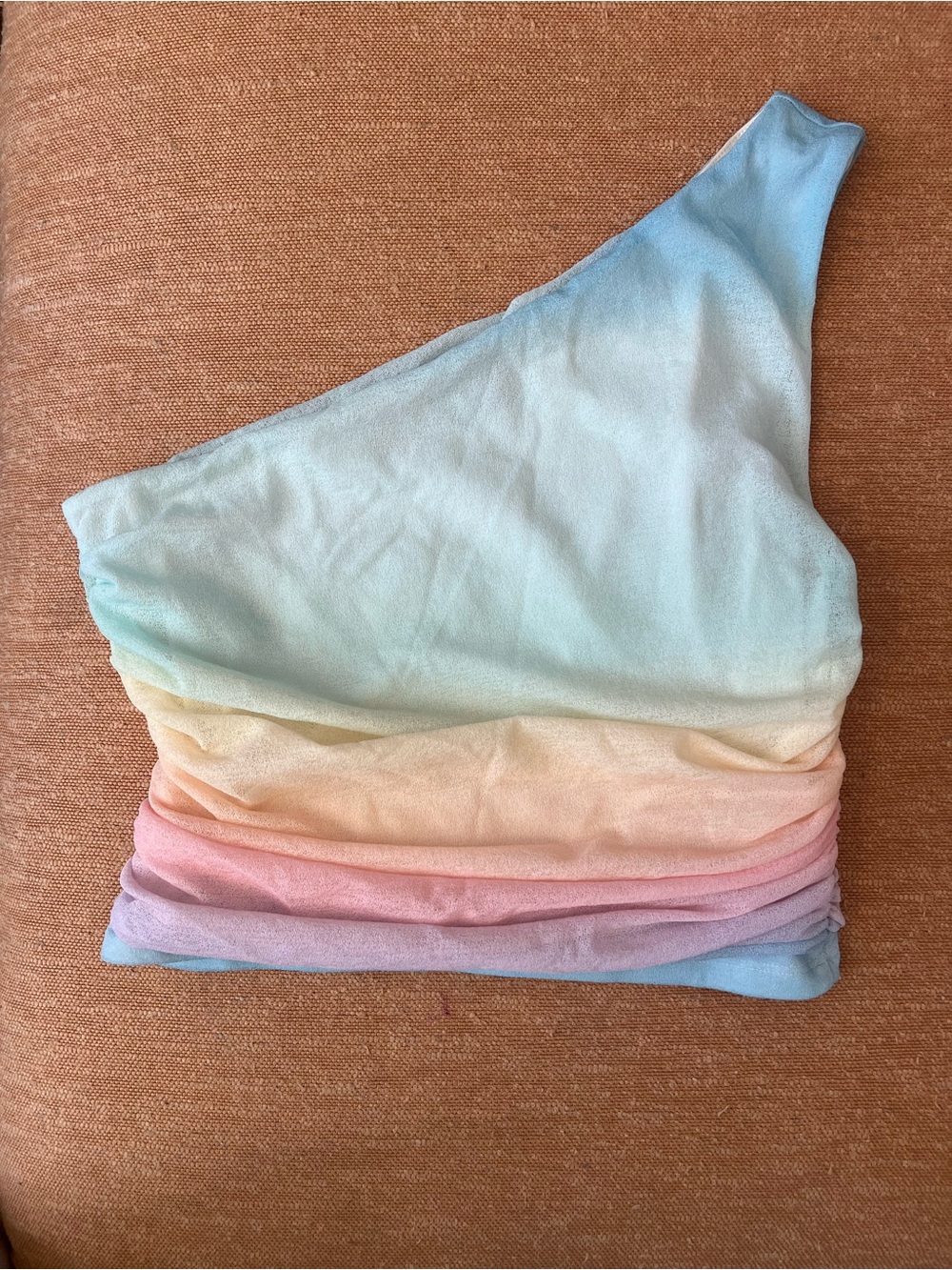 Abercrombie & Fitch Pastel Rainbow Tie-Dye Top - Light Blue & Mint